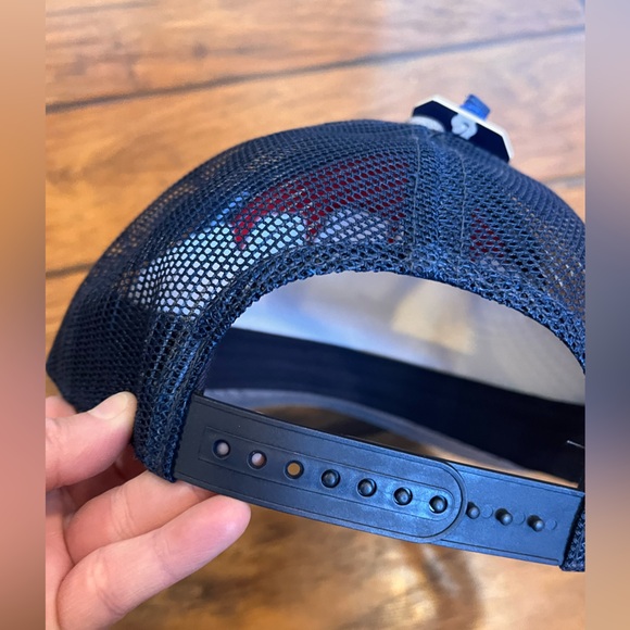 Wrangler hat men’s adult one size USA flag patch gray blue SnapBack mesh America - Picture 4 of 8